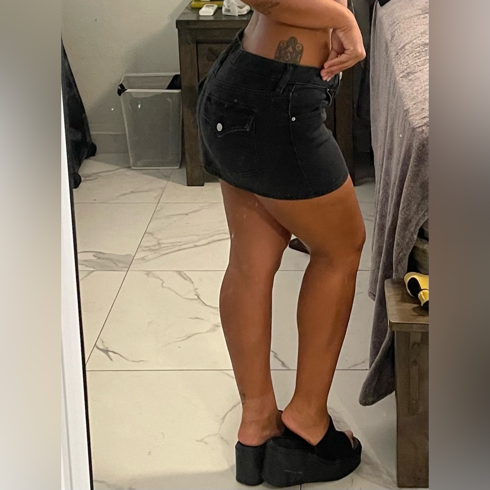 Women's Black Denim Skirt